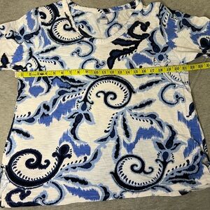 Chico's Blue and White Patterned Top